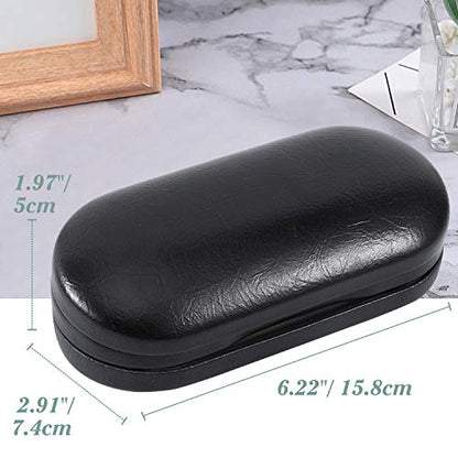 MoKo Double Eyeglass Case,Glasses and contact case 2 in 1 with Mirror | Double Sided Portable Contact Case and Mirror Tweezers Remover,Sunglasses case Container Soak Storage Kit for Women, Black