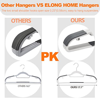 Plastic Hangers - 30 Pack, Non Slip Slim Coat Hangers, Heavy Duty Thin Plastic, 17.1" for Women/Men Clothes