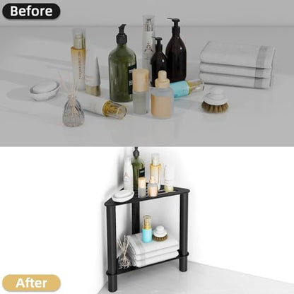 Shower Foot Rest, Shower Stool for Inside Shower, Stainless Steel Waterproof Shower Stool for Shaving Legs - Corner Bathroom Bench Seat with Storage Shelf for Small Shower Spaces
