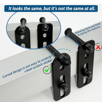 Anti Non Slip Mattress Retainer Bar Holder in Place Mattress Slide Stoppers Metal Bed Gripper to Prevent Sliding Footboard（Big-2pcs）