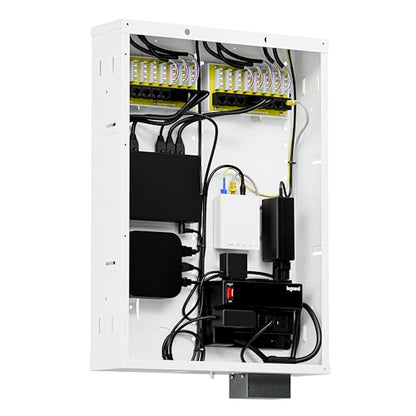 Legrand On-Q 20-Inch Structured Wiring Enclosure with Screw-On Cover, Durable Steel, Cable Management, Recessed or Surface Mount, Compatible with On-Q Accessories, Glossy White