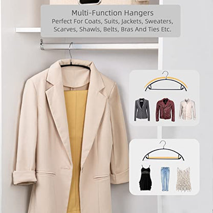 Nature Smile Non Slip PVC Coating Sweater Hangers,Dress Suit Coat Hangers,Shoulder Bump Free Golf T Shirts Clothes Hangers (Black Color 20 Pack)