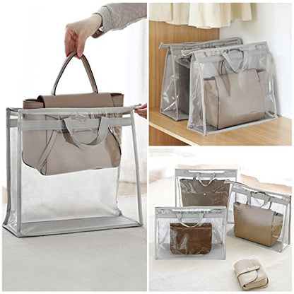 3PCS Purse Storage Bag Organization Purse Dust Bag Organizer Clear Plastic Lightweight Protective Waterproof Handbag Protector