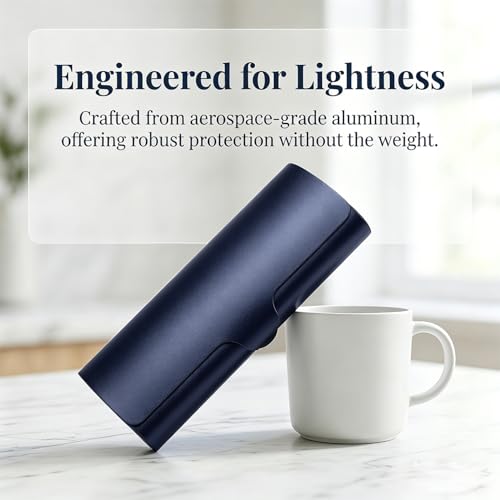 Philley Aluminum Ultra-Light Eyeglasses Slim Reading Glasses Case | Hard Shell Nearsighted Portable Travel Metal Eyeglass Case Spectacles Protection for Women & Men