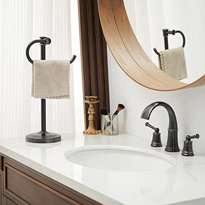 17 Inch Oil Rubbed Bronze Stand Towel Bar Hanger Hand Towel Bar Bathroom Vanity Countertop Towel Holder Free Standing Stainless Steel Towel Ring Hardware Accessories Towel Rack