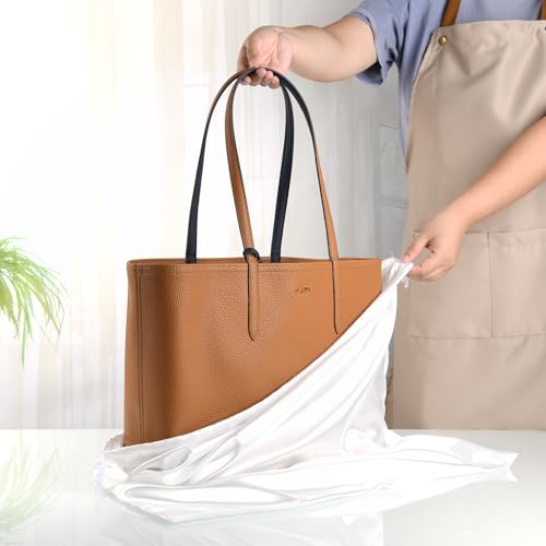 6 Pack 19.6 x 15.7 in Dust Bags for Purses and Handbags | Silk Cloth Bag With Drawstring Dust Bags for Storage Handbag, Purse, Shoes, Boots (White)