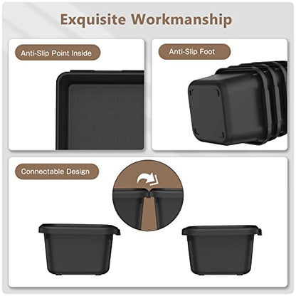 A-LuGei 【𝟰𝟲𝗣𝗖𝗦 & 5 Size】 Tool Box Organizer Tray Divider Set, 【Black】 Bathroom Drawer Organizer Bin, Garage Organization and Storage Toolbox Rolling Tool Chest Cart Cabinet WorkBench Small Part