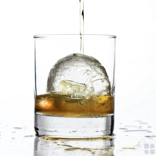 Ball Ice Cube Tray and Big Cube Molds for Whiskey, Slow Melting Set | 100% Silicone, No Plastic, Easy Release, Sphere & Square Combo, Ideal for Gifting & Elevating Cocktails at Home