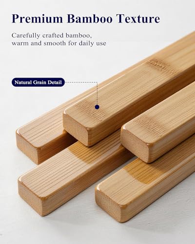 Kitsure Bamboo Wooden Shoe Rack for Closet, 26.8" Wide - 3 Tiers, Natural | Stackable Shoe Organizer with Modular Structure, Space-Saving Shoe Shelf for Entryway, Living Room, Zapateras Organizer