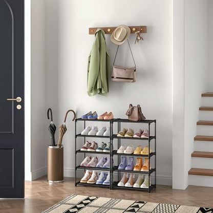 Autonomier 10 Tier Tall Shoe Rack (16.3" Wide), Narrow Lightweight Shelf | Compact Vertical Shoe Stand, Small Space Saving for Closet Floor, Dorm Storage Organizer, Front Door Entrance, Entryway