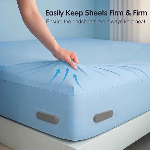 Bed Sheet Holder Straps for Corners, Fitted Sheet Holder Clips, Sheet Holders for Corners, Bed Sheet Clips, Mattress Sheet Corner Holders, Adjustable Fitted Sheet Clips for All Bed Sizes