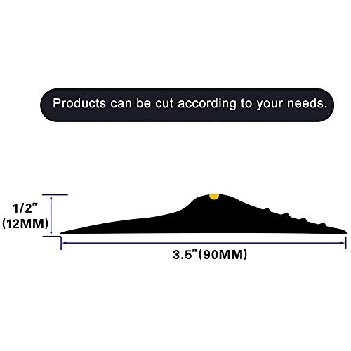 20Ft/6M Universal Garage Threshold Seal Strip with 300ml Black Sealants/Adhesives, Garage Door Bottom Weatherproof Strip Rubber DIY Weather Stripping Replacement (Black+Yellow)
