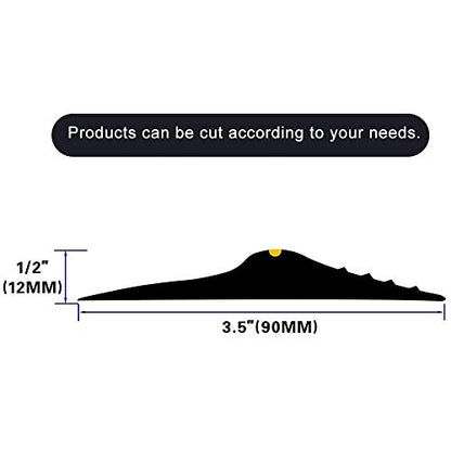 20Ft/6M Universal Garage Threshold Seal Strip with 300ml Black Sealants/Adhesives, Garage Door Bottom Weatherproof Strip Rubber DIY Weather Stripping Replacement (Black+Yellow)
