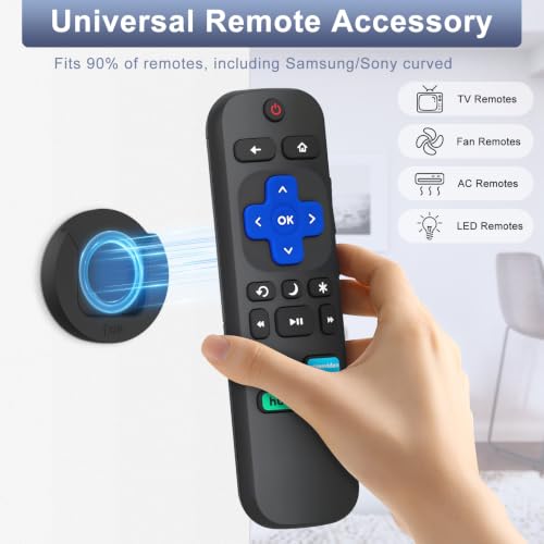 YYILIS Magnetic Remote Control Holder Wall Mount, Self-Adhesive Bedside Caddy for TV Backside/Bedroom/Office/RV Home Organizer Storage(Black 8)