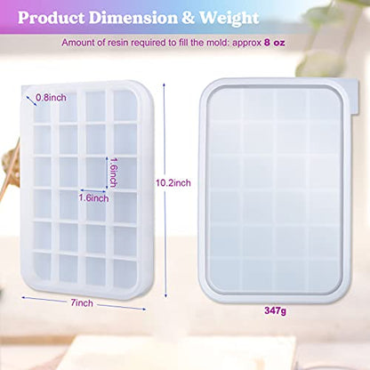 LET'S RESIN Resin Tray Mold,Rectangle Rolling Tray Molds for Resin,Sturdy Silicone Tray Moulds with Edges,Large Rolling Tray Molds for Epoxy Casting,DIY Jewelry Holder,Home Decoration