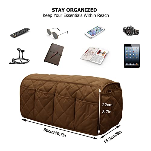 Armchair Caddy,Non Slip Recliner Organizer,Waterproof Sofa Armrest Organizer, Remote Control Holder for Recliner.Chair Arm Organizer with 14 Pockets for TV Remote, Phone, Magazine