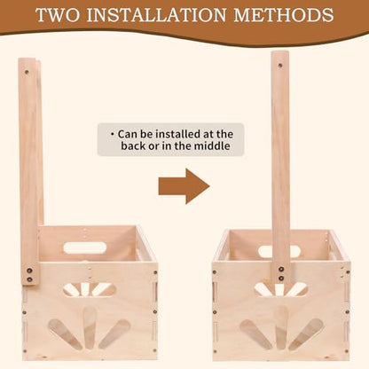 Wooden Baby Shower Crate Closet , Baby Storage nursery Crate Hamper with Handle, Gift Basket for Baby nursery Excluding hangers，Newborn Boy Girl Welcome Gift for New Mom Parents