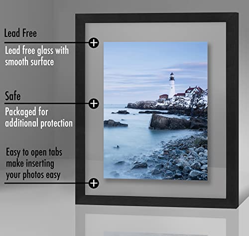 11x14 Floating Picture Frame with Polished Crystal... (Black)