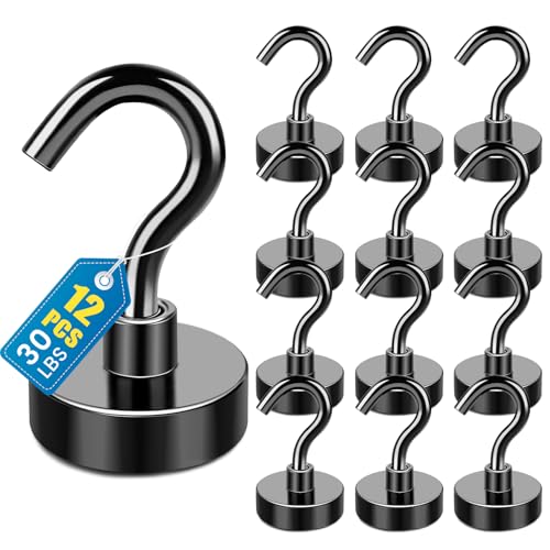 Magnetic Hooks, Cruise Essentials 2026, 30 Pack-30... (Black | A3 steel, NdFeB)