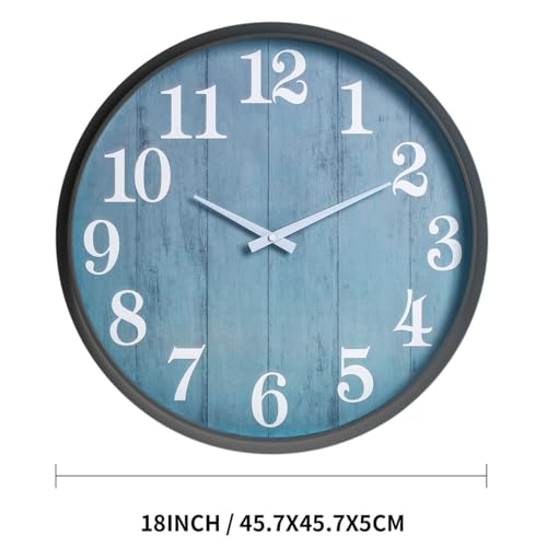 Large Outdoor Indoor Clock Waterproof,18 Inch Waterproof Oversized Wall Clocks,Silent Movement Battery Operated for Garden Patio Pool Room Office Decorative Gifts