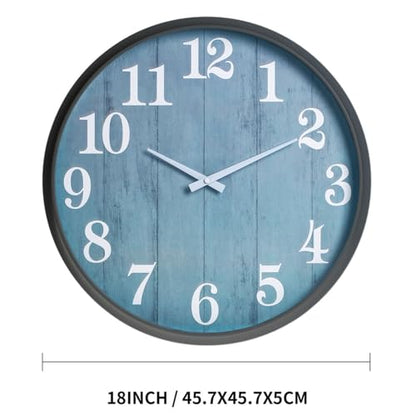 Large Outdoor Indoor Clock Waterproof,18 Inch Waterproof Oversized Wall Clocks,Silent Movement Battery Operated for Garden Patio Pool Room Office Decorative Gifts