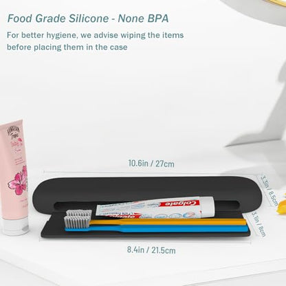 Silicone Toothbrush Travel Case, Pro Large Toothbrush Case for Traveling | Electric & Manual Toothbrush Travel Cover for Men and Women, Portable Toothbrush Holder for Trave, Gym, Business Trip, School