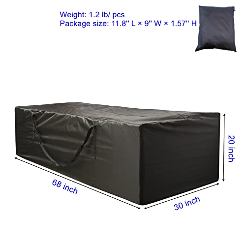 Outdoor Cushion Storage Bag 2 PCS, 68" Outdoor Pillow Storage with 2 Handles, Extra Large Opening Waterproof Zippered Patio Cushion Storage Bag XL