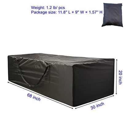 Outdoor Cushion Storage Bag 2 PCS, 68" Outdoor Pillow Storage with 2 Handles, Extra Large Opening Waterproof Zippered Patio Cushion Storage Bag XL