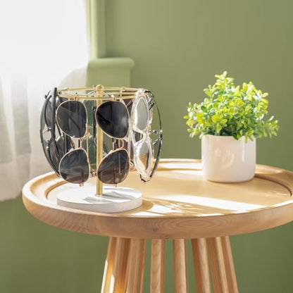 Mkono Sunglasses Organizer, Metal Glass Holder Storage Stand Display 2 Pack | Space-Saving, Holder 12 Eyewear Pairs, Sturdy Build, Clear Display, All Eyewear Types, for Table, Dresser, Desk, Countertop