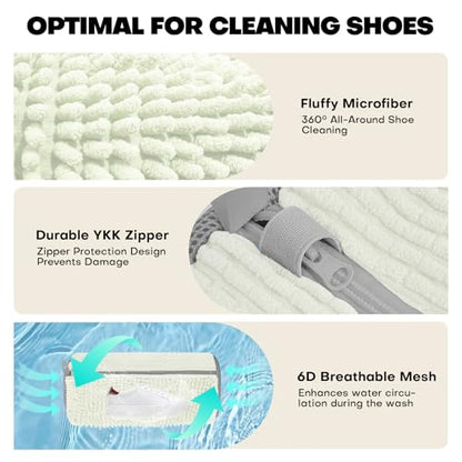 Shoe Washing Machine Bag: Laundry Shoe Bag for Washer and Dryer - 2pc Reusable Shoe Cleaning Bag for Sneaker Tennis Shoes Unstain Cleaner Kit(2 Pcs)
