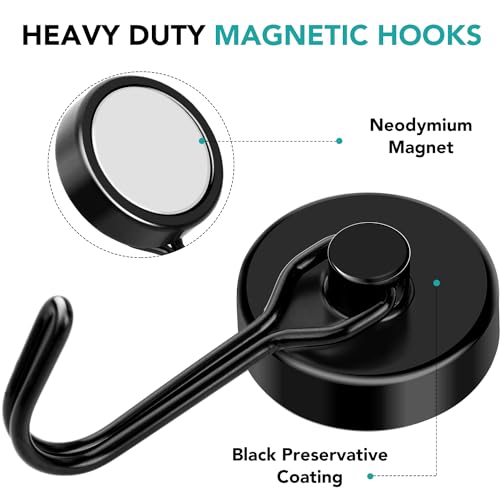 DIYMAG Magnetic Hooks,120LBS Heavy Duty 8 Pack 2026 Cruise Ship Essentials | Strong Magnets hook for Hanging Refrigerator Home Kitchen Office Grills Classroom