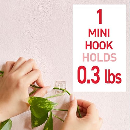 Command Clear Indoor Mini Wall Hooks, 30 Hooks, 32 Strips, Damage-Free Hanging and Decorating for Home, Room, Wall, Office, and Dorm Decor, Holds up to 0.5 lb