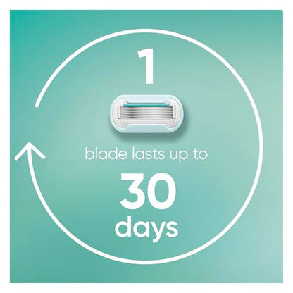 Gillette Venus Extra Smooth Sensitive Razor for Women, Includes 1 Reusable Razor Handle + 2 Refills, for Sensitive Skin with Metal Handle and Shower Holder