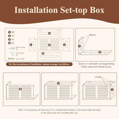 Router Shelf Wall Mount, WiFi Router Box Hider & Modem Storage Box with Cable Holes | Cable Management Organizer for Router, Modem, Power Strip | White, 13.9"x4.33"x7.68"