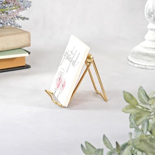 Folding Gold-toned Wire Easel Stand, 3" H x 2.75"... (Gold | Metal)