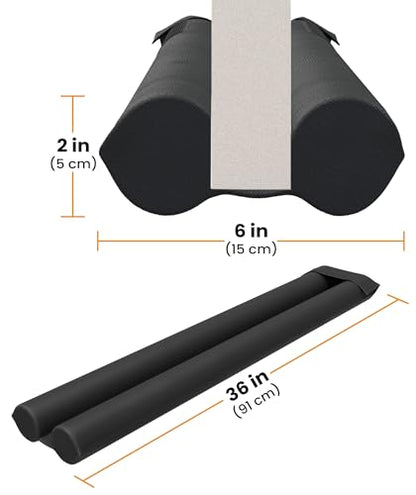 Everlasting Comfort 2 Sided Door Draft Stopper for Bottom of Door - Keeps Cold Air in & Heat Out, 100% Sound Proofing Strip Gap Filler, Quick Install Noise Blocker Sweep for Home - Fits 30"- 36" W