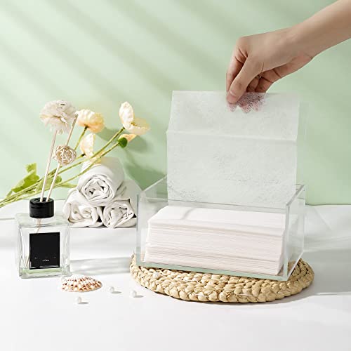 Acrylic Dryer Sheet Holder, Dryer Sheet Dispenser with Lid, Clear | Laundry Room Storage Organizer for Fabric Softener Sheets, Transparent Acrylic Container Box with Anti Scratch Film