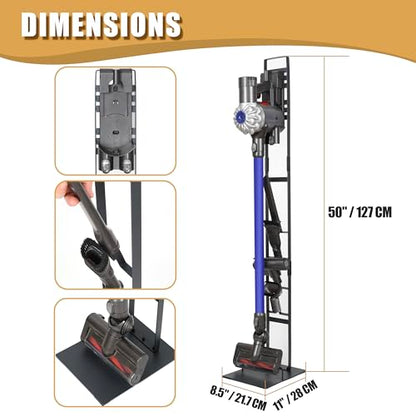 BRIGHTSHOW Vacuum Stand for Dyson V15 V11 V10 V8 V7 V6,Stable Metal Storage Bracket Holder for Handheld DC30 DC31 DC34 DC35 DC58 DC59 DC62 Cordless Vacuum Cleaners Accessories