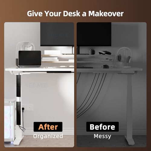 YECAYE Cable Management, 6 Pack, Black | Cord Organizer;Adhesive Mount;No-Drill Under Desk Wire Management;for Home Office;Baby proofing