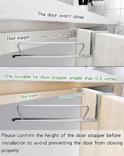 Trash Bag Holder Rack, Over Cabinet Door Garbage Bag Storage Organizer, Stainless Steel, 5.5 Inches