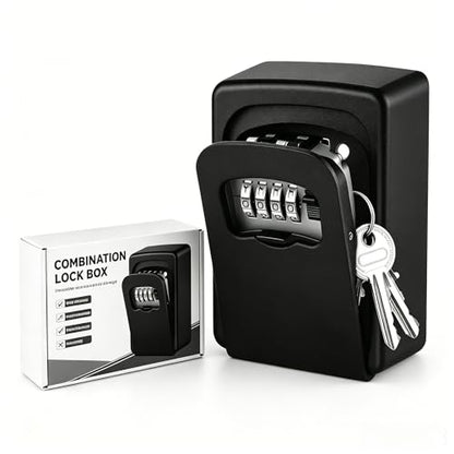 Key Lock Box for Outside - Sturdy and Durable Lock Box for House Key,5 Key Capacity Lockbox for Keys Outdoor,Waterproof Emergency Spare Key Lockbox with Resettable Code for Home,Garage,Airbnb