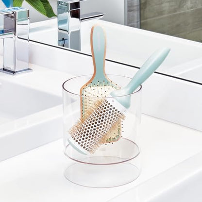 iDesign Clarity Collection Hair Accessories Organizer Canister, Clear | 6" x 6" x 7"