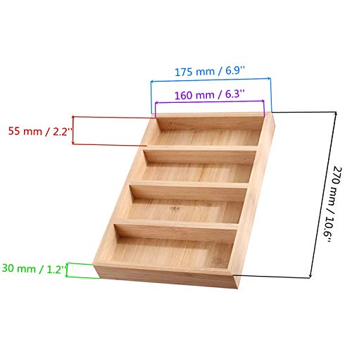 TANG SONG 1 Pack Bamboo Sunglasses Display Tray Eyewear Storage Case for Home or Office