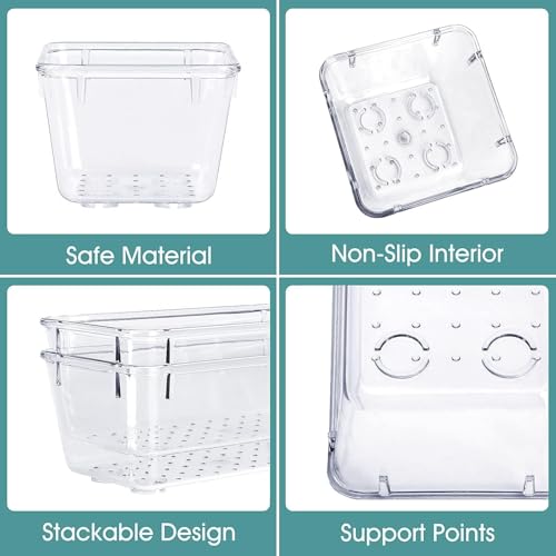 25 PCS Clear Plastic Drawer Organizer, Makeup Organizers and Storage Bins | 4 Sizes Desk Drawer Divider Organizers and Storage Bins for Makeup, Jewelry, Gadgets for Kitchen, Bedroom, Bathroom, Office