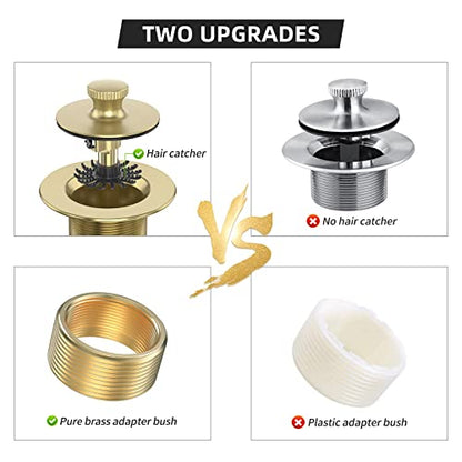 Brushed Gold Bathtub Drain Bath Tub Trim Set Conve... (Brushed Gold | Metal)