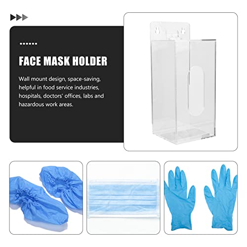 Wall Mount Glove Box Holder Mask Dispenser and Gloves Storage Box for Labs Hospitals Offices Food Service Acrylic 9.44 X 3.93 X 3.74 in
