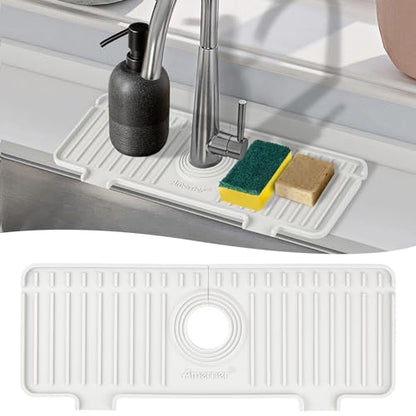 Kitchen Sink Splash Guard, Silicone Faucet Guard &... (‎White)