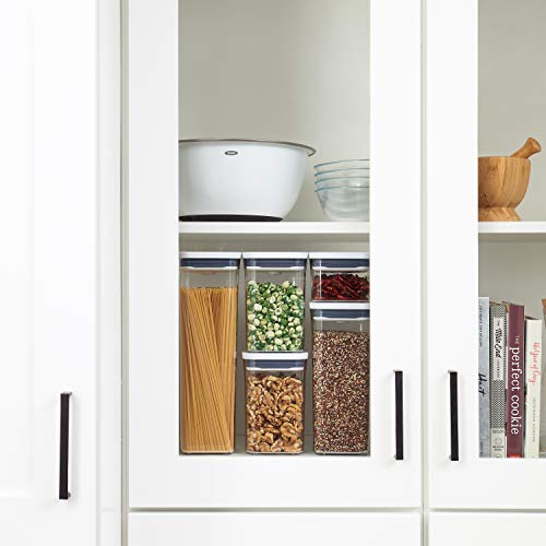 OXO Good Grips POP Airtight Food Storage Containers for Pantry, 5-Piece Set | Airtight Seal, Push-Button Open and Close, Stackable, Multiple Size Containers for Cereal, Flour, Sugar Storage