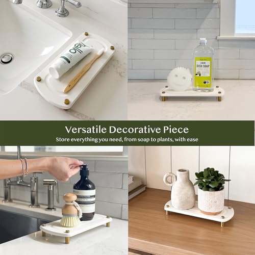 2PCS Absorbing Stone Soap Tray, Quick Dry Diatomaceous Earth Drying Rack | Self-draining, mold-resistant water absorbing soap holder; shower caddy, soap dispenser & sponge organizer, kitchen bathroom.