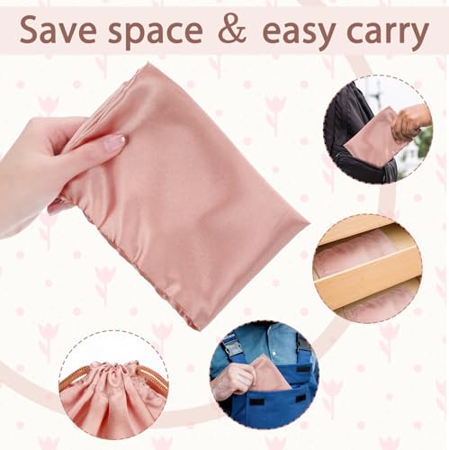 10 Pcs Dust Bags for Purses and Handbags Silk Dust Cover Bag for Handbags Purses Shoes Boots Silk Drawstring for Storage, 3 Sizes(Pink)